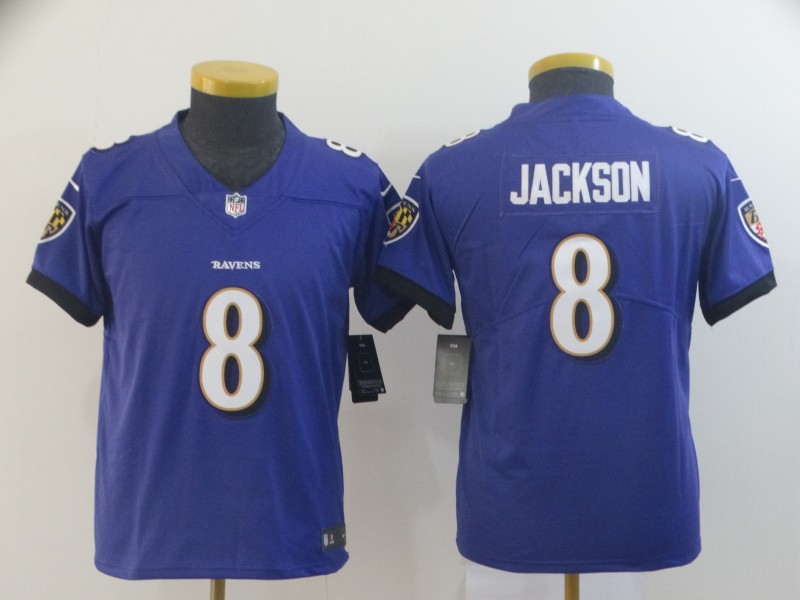 Nike Ravens 8 Lamar Jackson Purple Youth Vapor Untouchable Limited Jersey