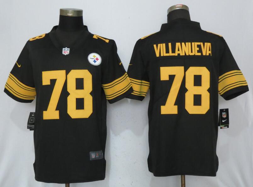 Nike Steelers 78 Alejandro Villanueva Black Youth Color Rush Limited Jersey