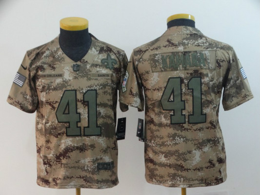 Nike Saints 41 Alvin Kamara Camo Youth Salute To Service Limited Jersey