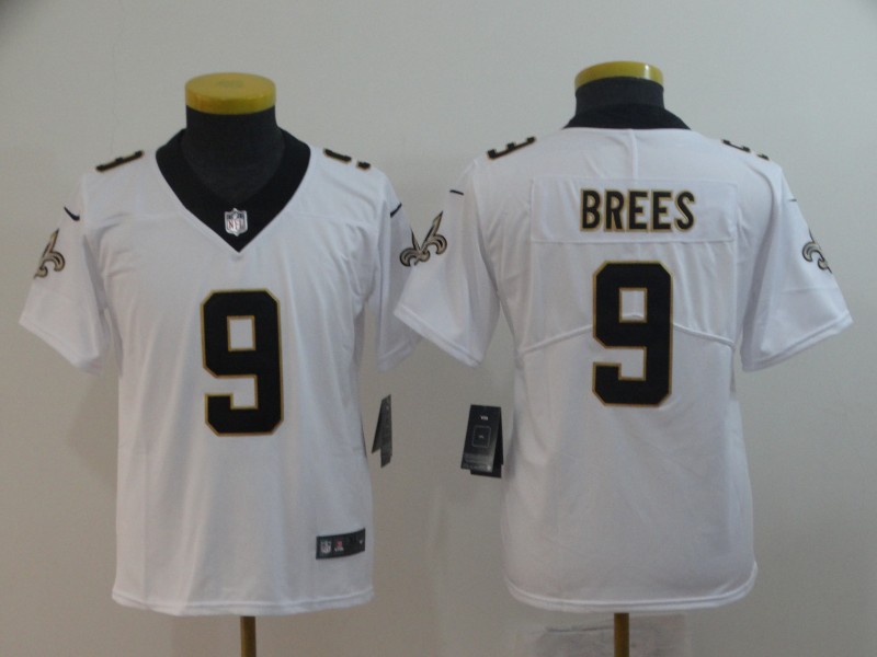 Nike Saints 9 Drew Brees White Youth Vapor Untouchable Limited Jersey