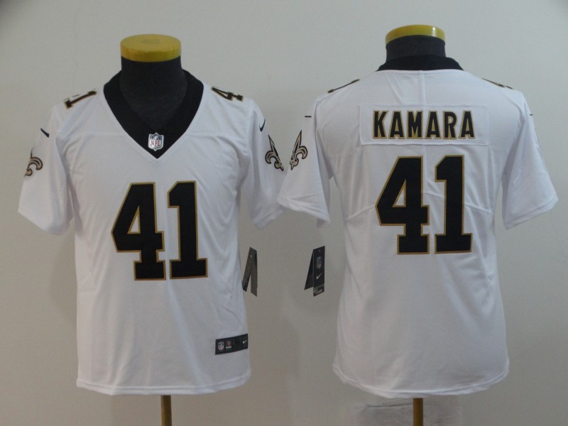 Nike Saints 41 Alvin Kamara White Youth Vapor Untouchable Limited Jersey