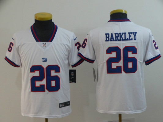 Nike Giants 26 Saquon Barkley White Youth Color Rush Limited Jersey
