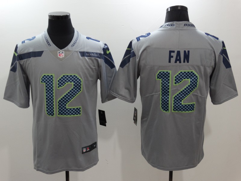 Nike Seahawks 12 Fan Gray Youth Vapor Untouchable Player Limited Jersey