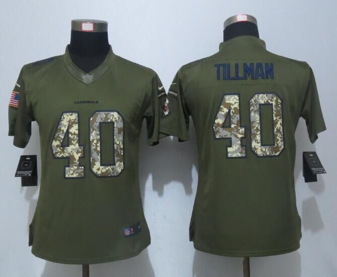 Nike Cardinals 40 Pat Tillman Green Salute To Service Women Limited Jersey