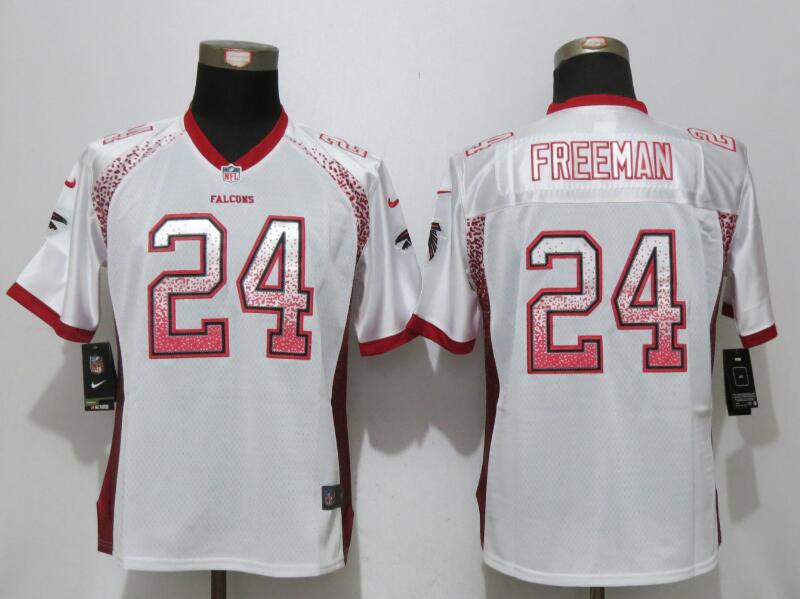 Nike Falcons 24 Devonta Freeman White Women Drift Fashion Jersey