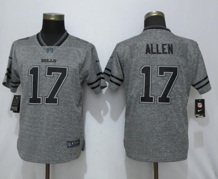 Nike Bills 17 Josh Allen Gray Gridiron Gray Women Vapor Untouchable Limited Jerseys