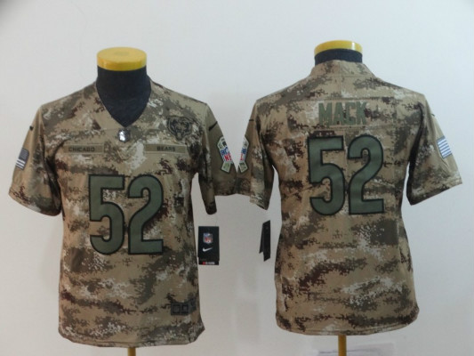 Nike Bears 52 Khalil Mack Camo Youth Salute To Service Limited Jersey