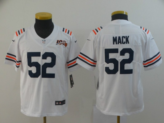 Nike Bears 52 Khalil Mack White Youth 2019 100th Season Alternate Classic Vapor Untouchable Limited Jersey