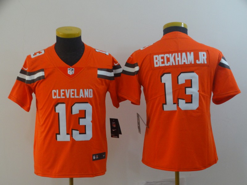 Nike Browns 13 Odell Beckham Jr Orange Youth Vapor Untouchable Limited Jersey