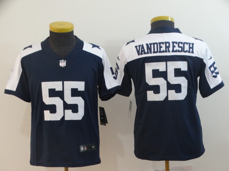 Nike Cowboys 55 Leighton Vander Esch Navy Alternate Youth Vapor Untouchable Limited Jersey