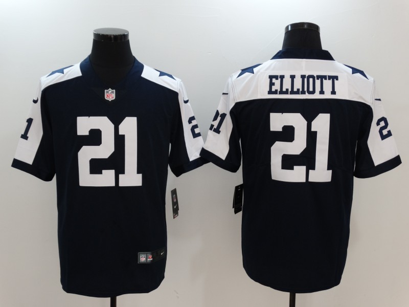 Nike Cowboys 21 Ezekiel Elliott Navy Throwback Youth Vapor Untouchable Player Limited Jersey