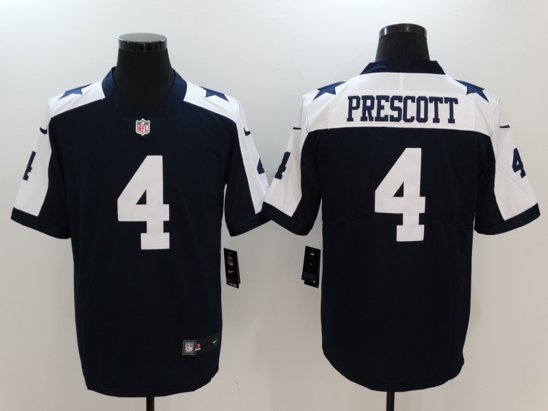 Nike Cowboys 4 Dak Prescott Navy Throwback Youth Vapor Untouchable Player Limited Jersey