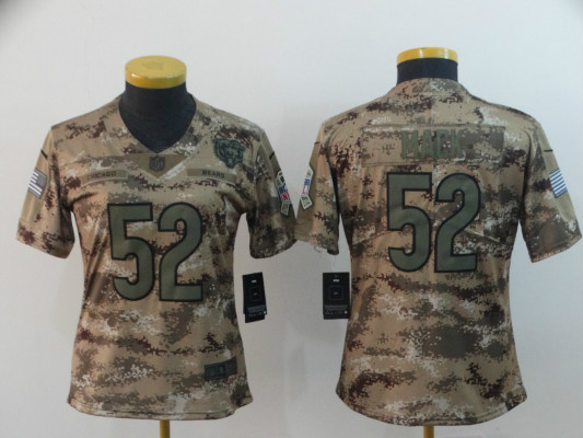 Nike Bears 52 Khalil Mack Camo Women Salute To Service Limited Jersey