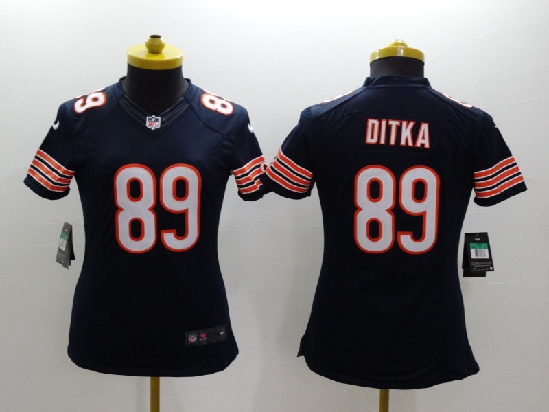 Nike Bears 89 Ditka Blue Women Limited Jerseys