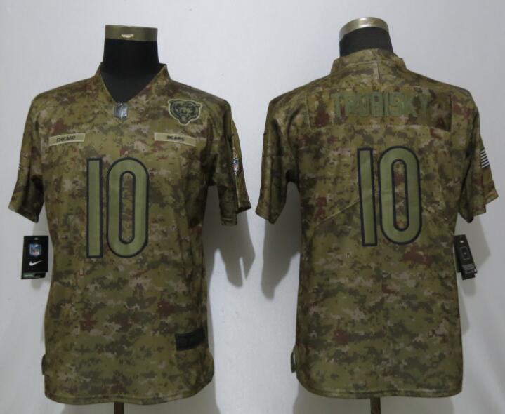 Nike Bears 10 Mitchell Trubisky Camo Women Salute To Service Limited Jersey