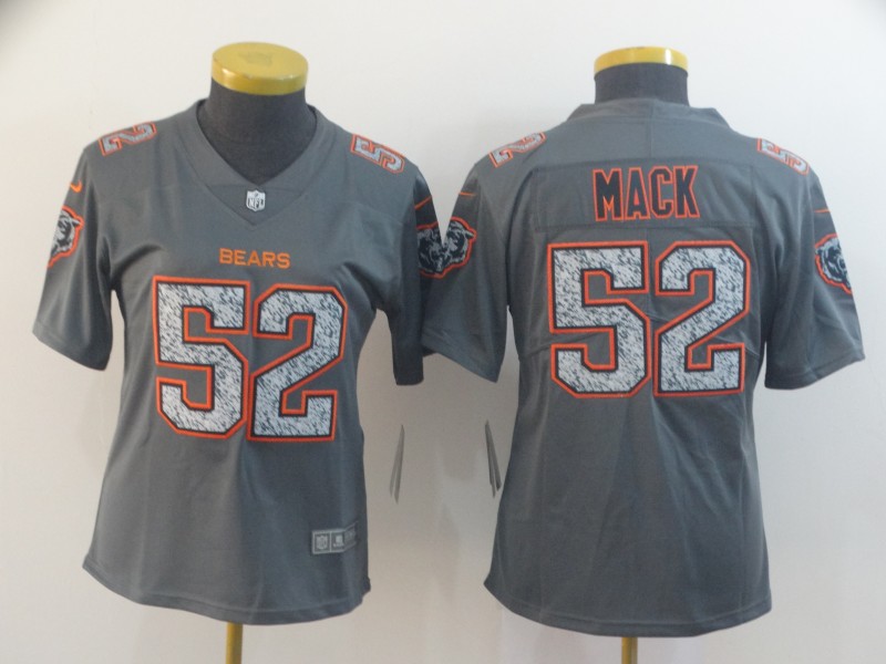 Nike Bears 52 Khalil Mack Gray Camo Women Vapor Untouchable Limited Jersey