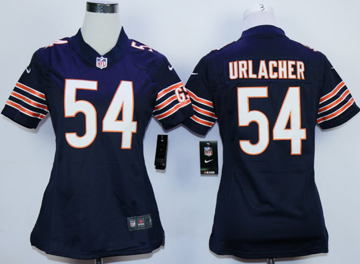 Nike Bears 54 Brian Urlacher Blue Women Game Jersey