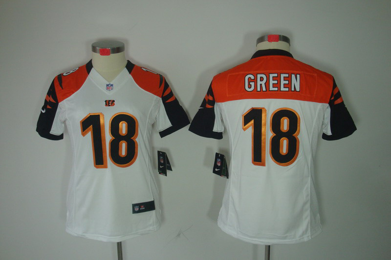 Nike Bengals 18 Green White Women Limited Jerseys