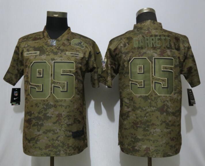 Nike Browns 95 Myles Garrett Camo Women Salute To Service Limited Jersey