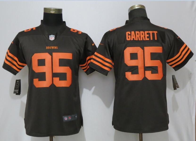 Nike Browns 95 Myles Garrett Brown Women Vapor Untouchable Limited Jersey
