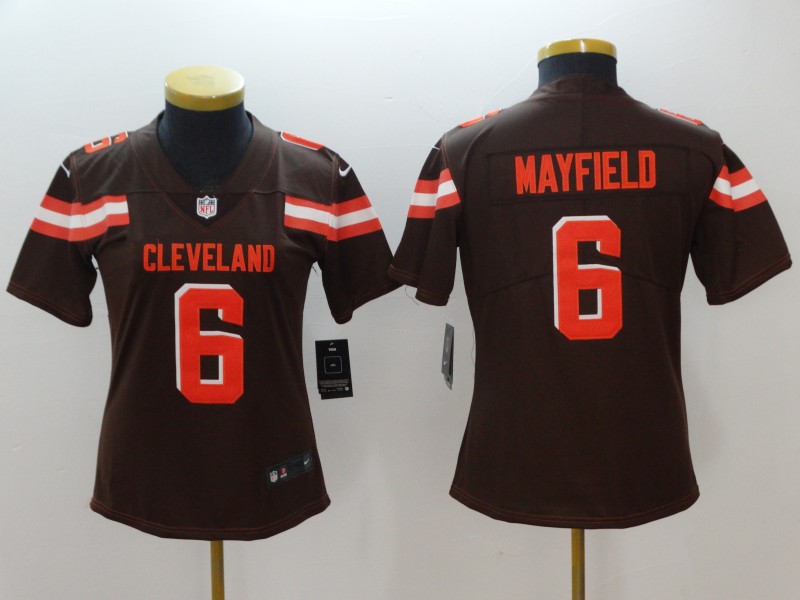 Nike Browns 6 Baker Mayfield Brown Women Vapor Untouchable Limited Jerseys
