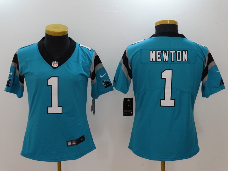 Nike Panthers 1 Cam Newton Blue Women Vapor Untouchable Player Limited Jersey