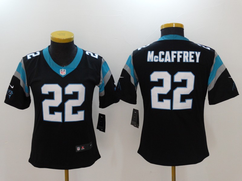 Nike Panthers 22 Christian McCaffrey Black Women Vapor Untouchable Player