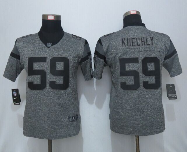 Nike Panthers 59 Luke Kuechly Grey Gridiron Grey Women Limited Jersey