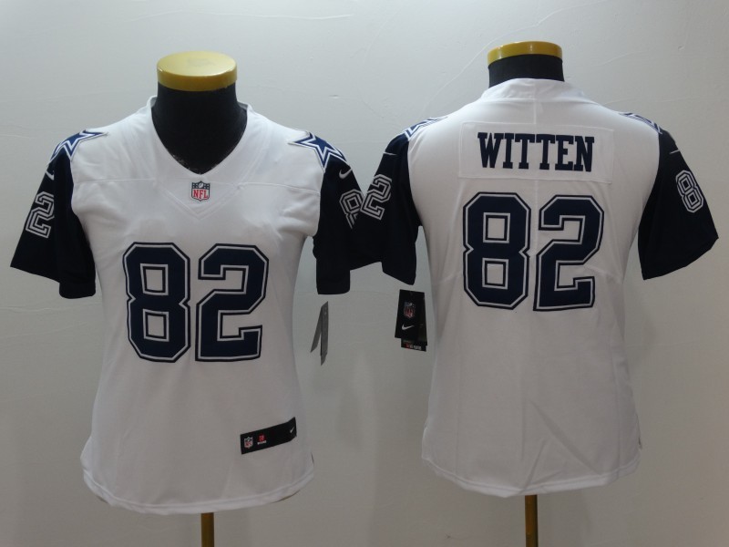 Nike Cowboys 82 Jason Witten White Women Color Rush Limited Jersey