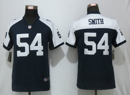 Nike Cowboys 54 Jaylon Smith Navy Throwback Women Vapor Untouchable Limited Jersey