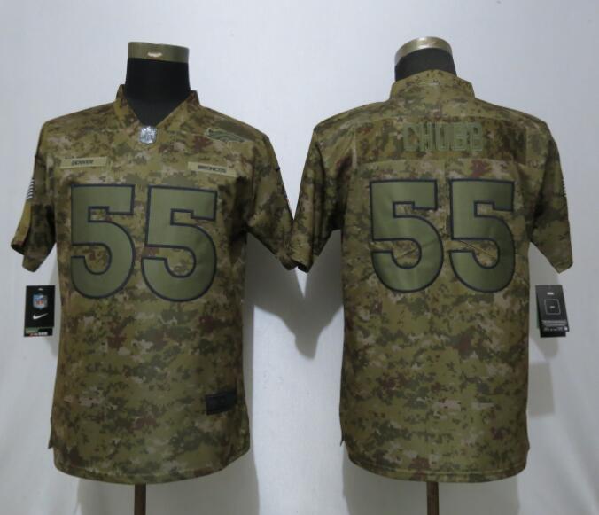 Nike Broncos 55 Bradley Chubb Camo Women Salute To Service Limited Jersey