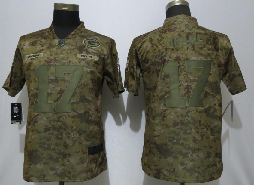 Nike Packers 17 Davante Adams Camo Women Salute To Service Limited Jersey