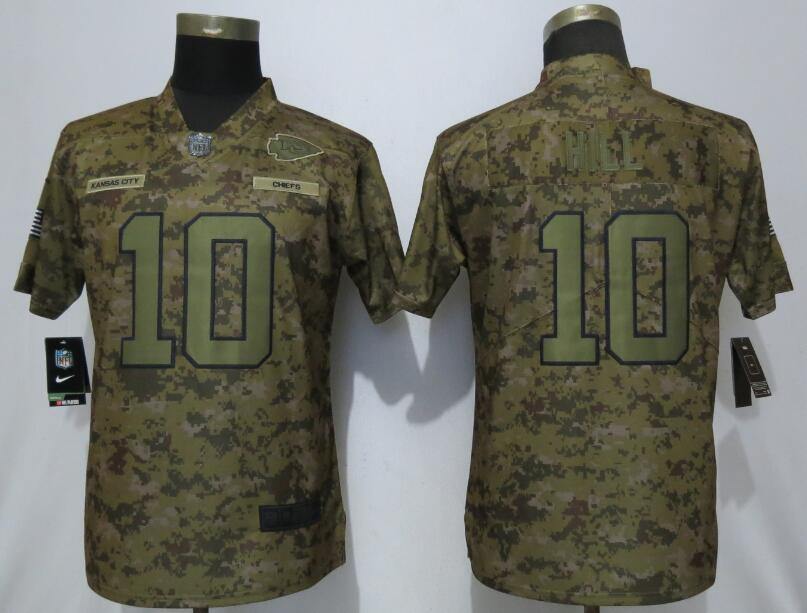 Nike Chiefs 10 Tyreek Hill Camo Camo Women's  Salute To Service Limited Jersey