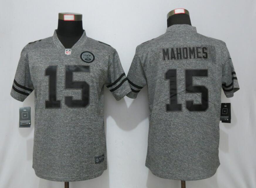 Nike Chiefs 15 Patrick Mahomes Gray Gridiron Gray Women's  Vapor Untouchable Limited Jersey