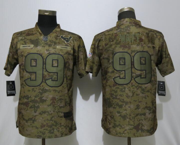 Nike Texans 99 J.J. Watt Camo Women Salute To Service Limited Jersey