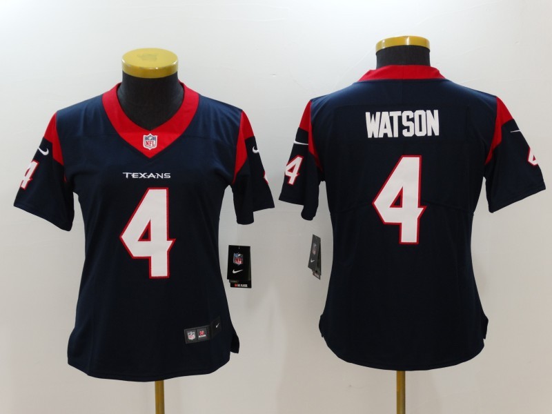 Nike Texans 4 Deshaun Watson Navy Vapor Untouchable Women Limited Jersey