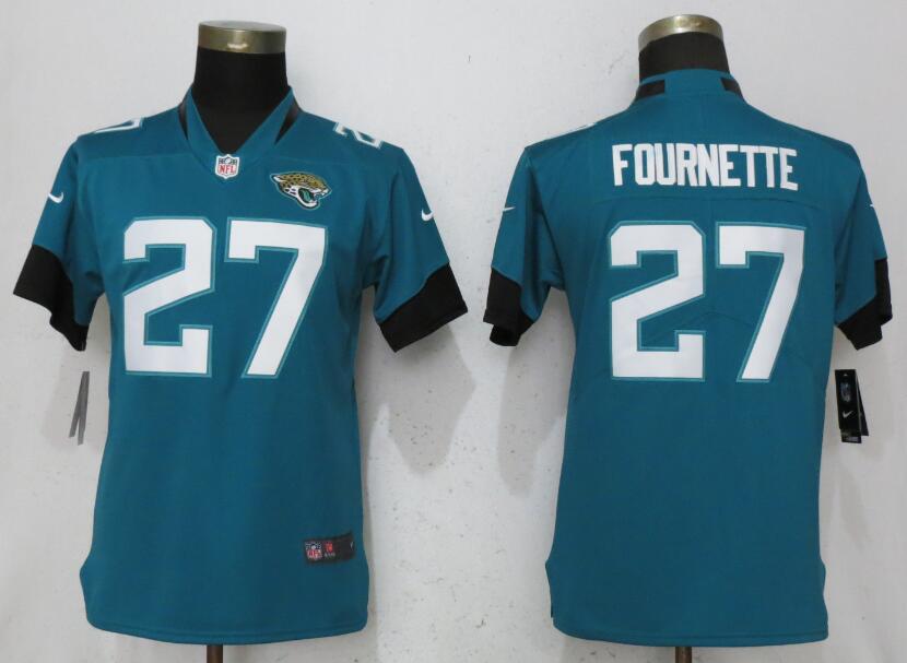 Nike Jaguars 27 Leonard Fournette Teal Women Vapor Untouchable Limited