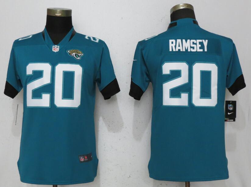 Nike Jaguars 20 Jalen Ramsey Teal Women Vapor Untouchable Limited Jersey