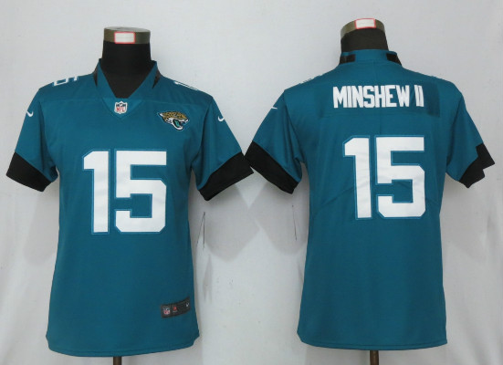 Nike Jaguars 15 Gardner Minshew II Teal Women Vapor Untouchable Limited Jersey