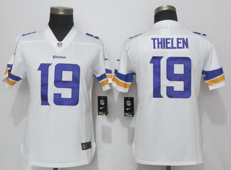 Nike Vikings 19 Adam Thielen White Women Vapor Untouchable Limited Jersey