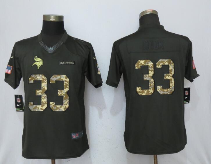 Nike Vikings 33 Dalvin Cook Anthracite Women Salute To Service Limited Jersey