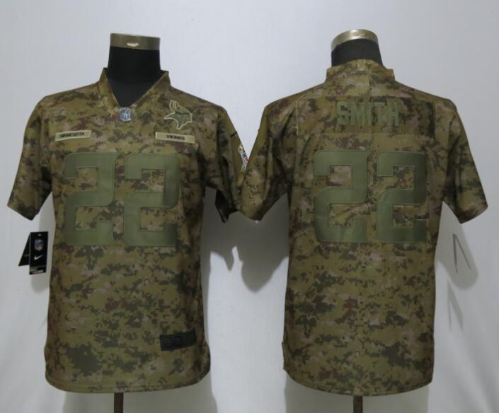 Nike Vikings 22 Harrison Smith Camo Women Salute To Service Limited Jersey