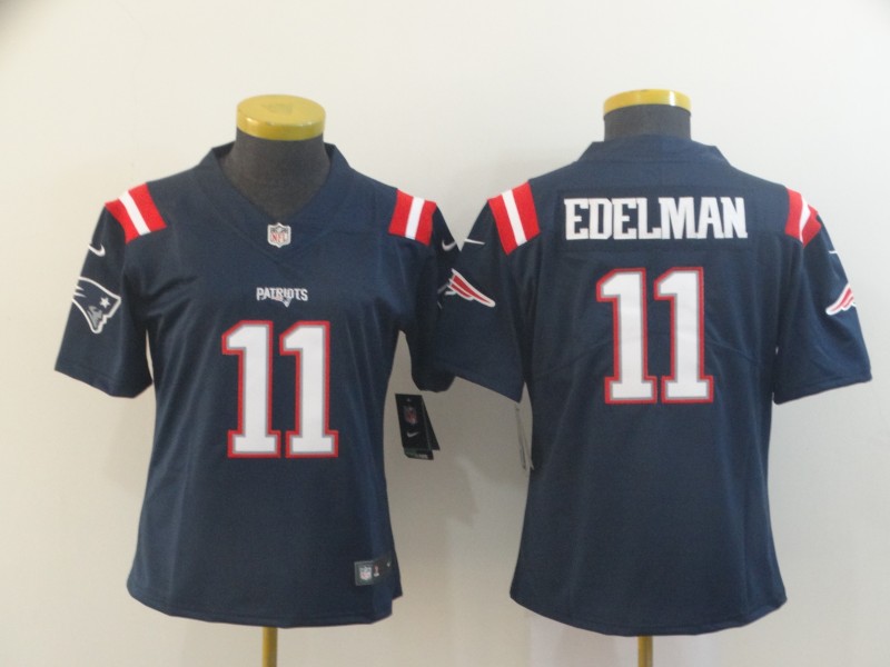 Nike Patriots 11 Julian Edelman Navy Color Rush Women Limited Jersey