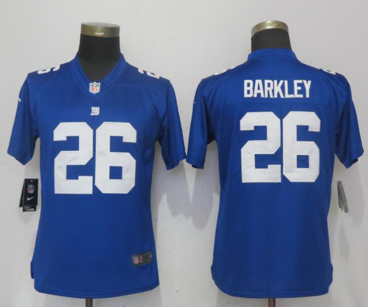 Nike Giants 26 Saquon Barkley Royal Women Vapor Untouchable Limited Jersey