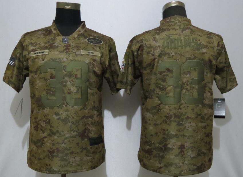 Nike Jets 33 Jamal Adams Camo Women Salute To Service Limited Jersey