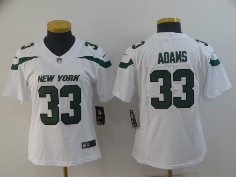 Nike Jets 33 Jamal Adams White Women Vapor Untouchable Limited Jersey
