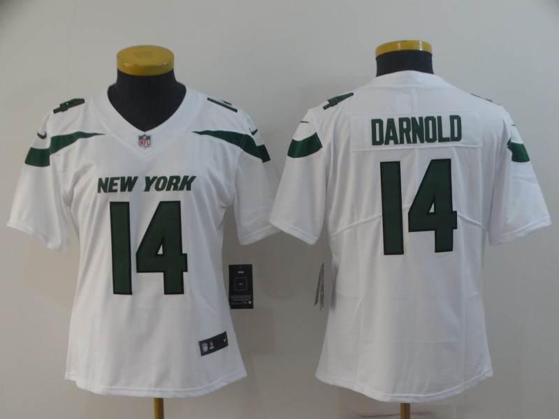 Nike Jets 14 Sam Darnold White Women Vapor Untouchable Limited Jersey