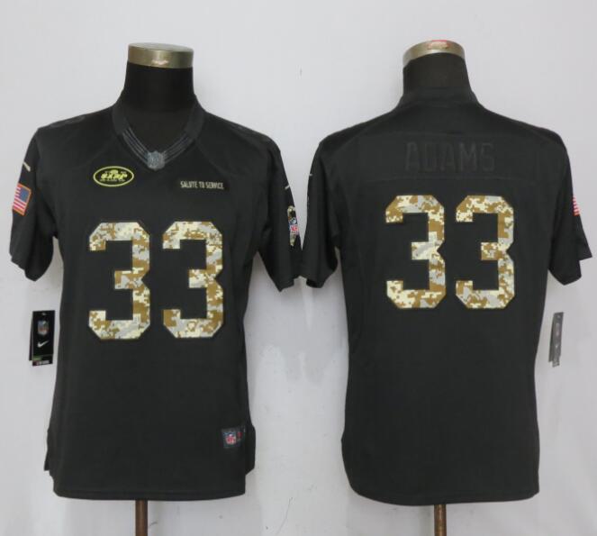 Nike Jets 33 Jamal Adams Anthracite Women Salute To Service Limited Jersey