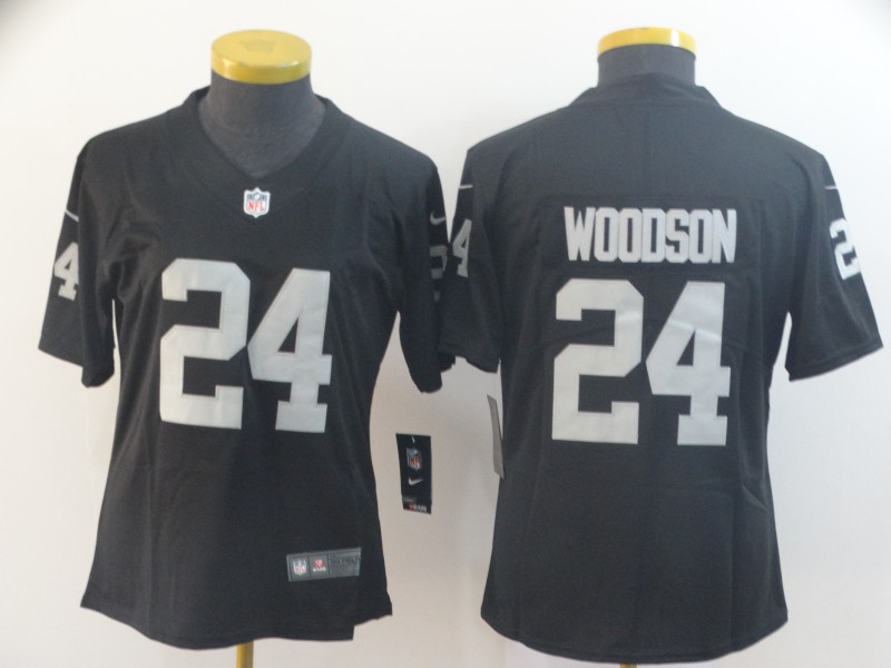 Nike Raiders 24 Charles Woodson Black Women Vapor Untouchable Limited Jersey