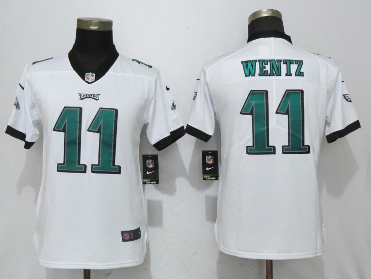 Nike Eagles 11 Carson Wentz White Women Vapor Untouchable Limited Jersey